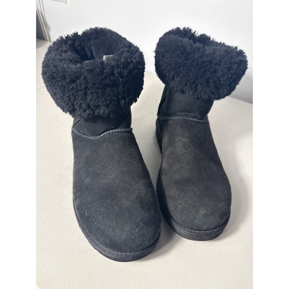 UGG Australia Classic Short 5825 Black Suede Shearling Boots Womens 9